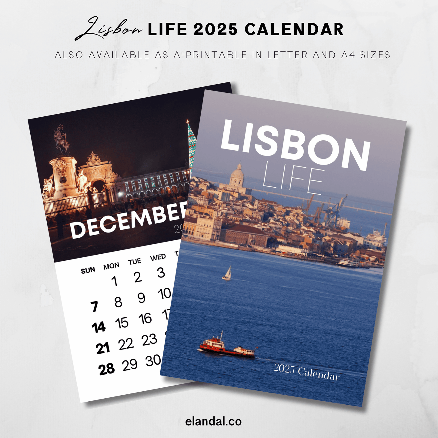 2025 Print Lisbon Travel Vertical Wall Calendar