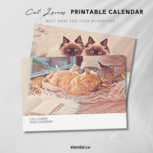 2025 Printable Cat Lovers Calendar