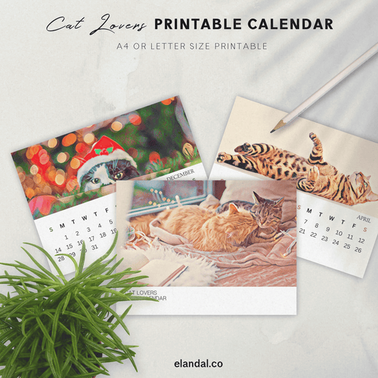 2025 Printable Cat Lovers Calendar