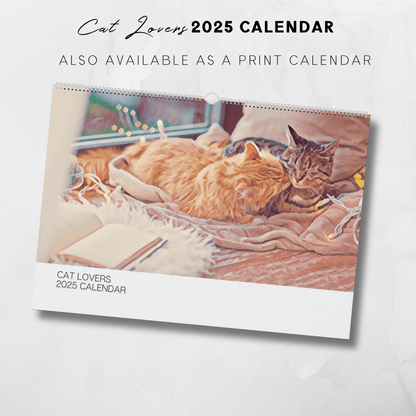 Calendario imprimible para amantes de los gatos del año 2025