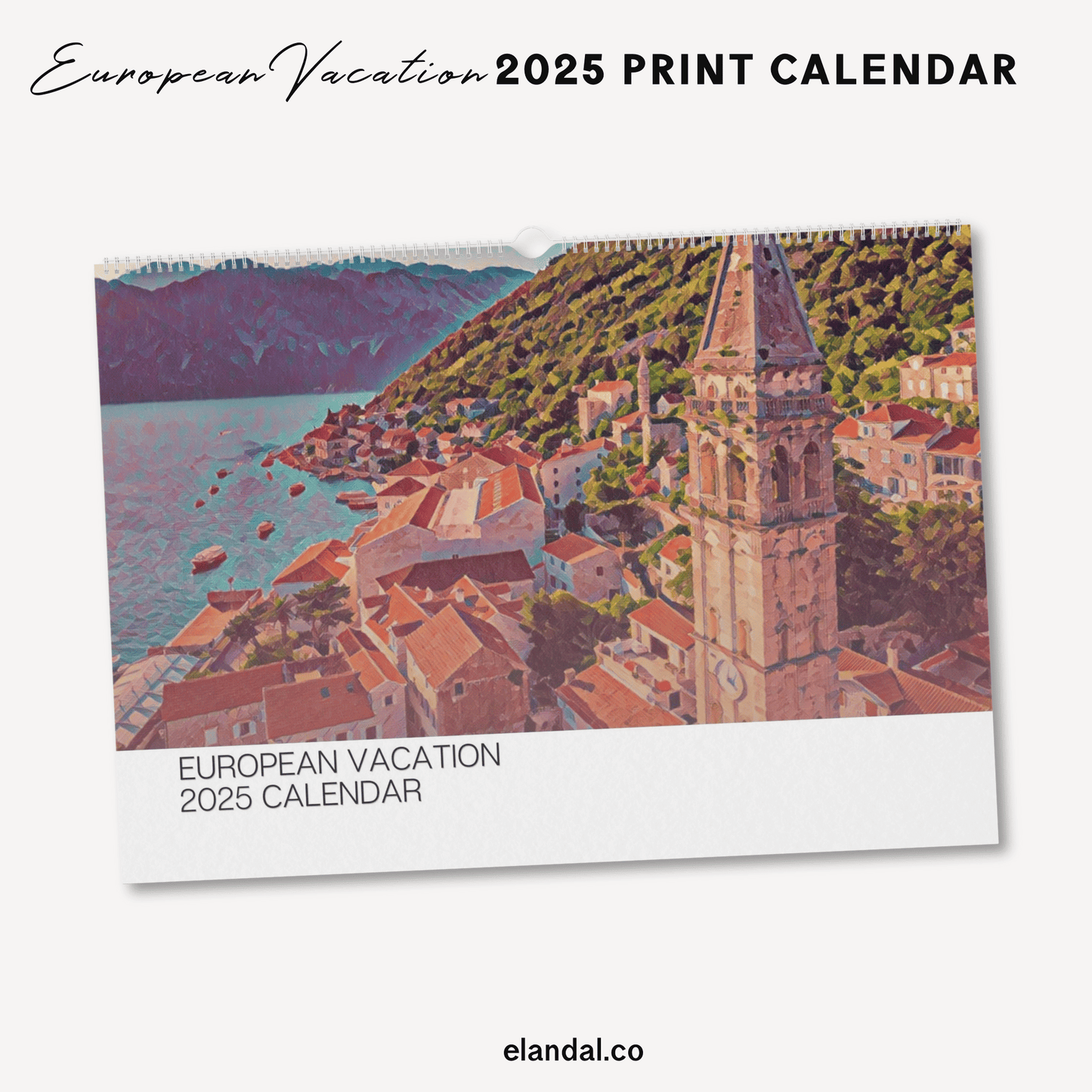 2025 Print Europe Illustrated Wall Calendar