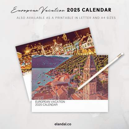 2025 Print Europe Illustrated Wall Calendar