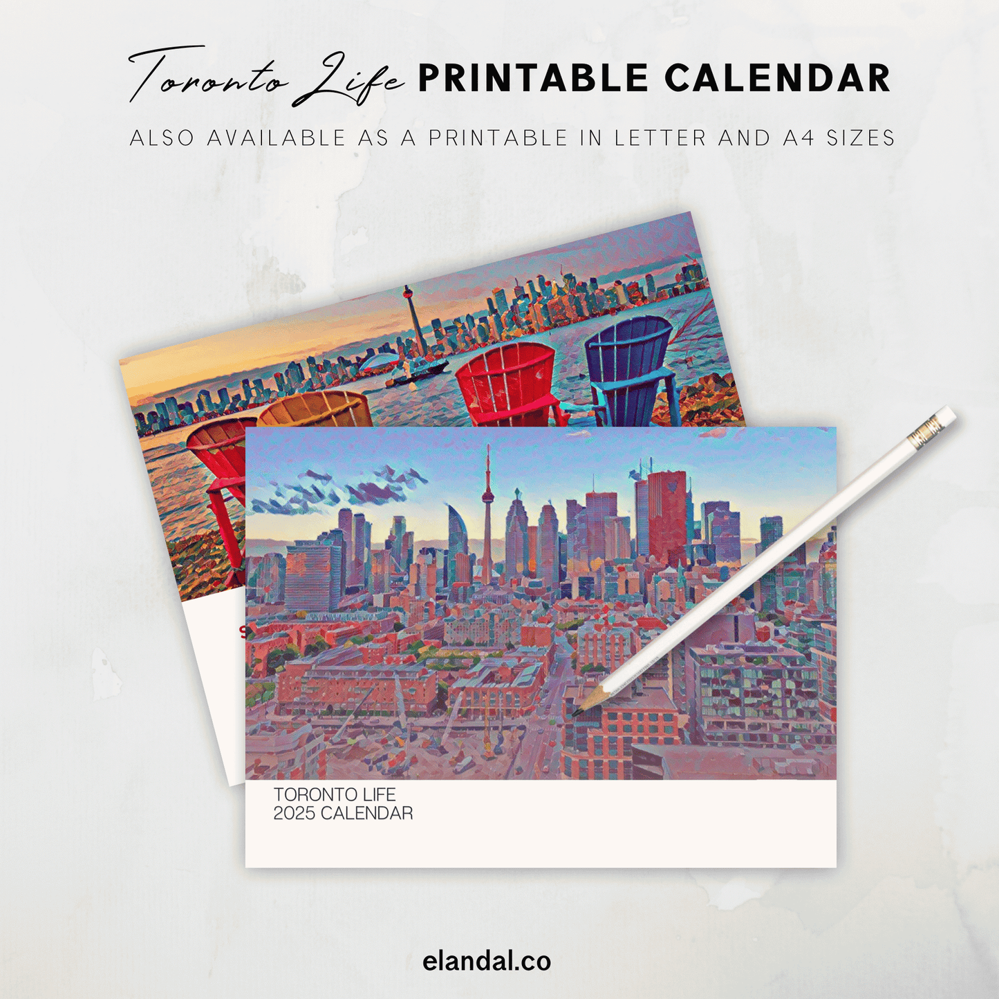 2025 Print Toronto Illustrated Wall Calendar