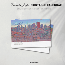 Load image into Gallery viewer, 2025 Printable Toronto Illustrated Landscape Calendar