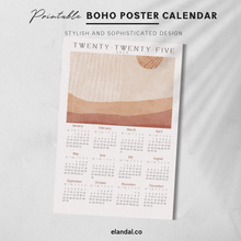 Load image into Gallery viewer, 2025 Printable Boho Poster Calendar