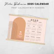 Load image into Gallery viewer, 2025 Print Retro Bohemian Landscape Poster Calendar with Hangers