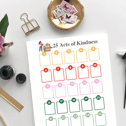 Acts of Holiday Kindness Gratitude Printable Christmas Planning Resource