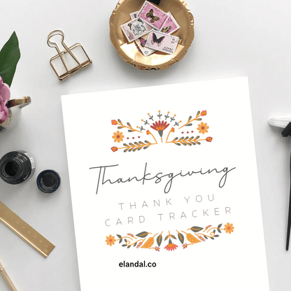 Thanksgiving 2025 Thank You Card Tracker Holiday Planning Resource