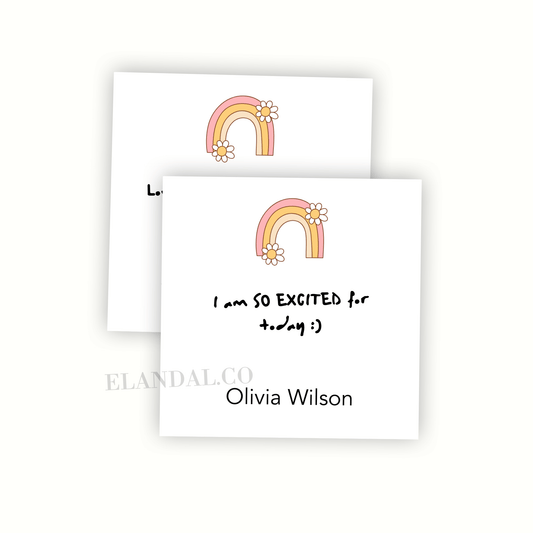 Personalized Retro Rainbow Sticky Notes, 3x3 in Mini Notepads