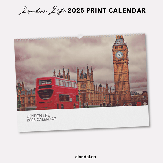 2025 Print London Illustrated Wall Calendar