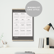 Load image into Gallery viewer, 2025 Slate Grey and Off White Print Poster Calendar with Hangers