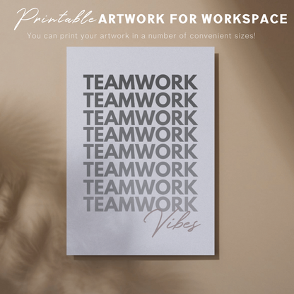 Printable Teamwork Poster Cubicle/Office Decor, Work Office Wall Art, Coworker/Boss Gift, Digital Download Poster, Inspirational Printable