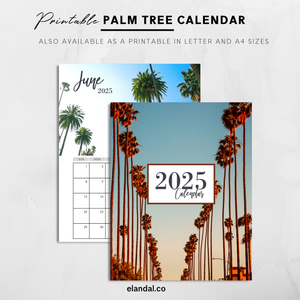 2025 Palm Trees Vertical Print Wall Calendar