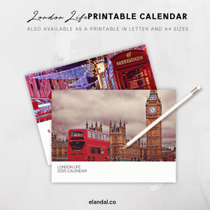 2025 Print London Illustrated Wall Calendar