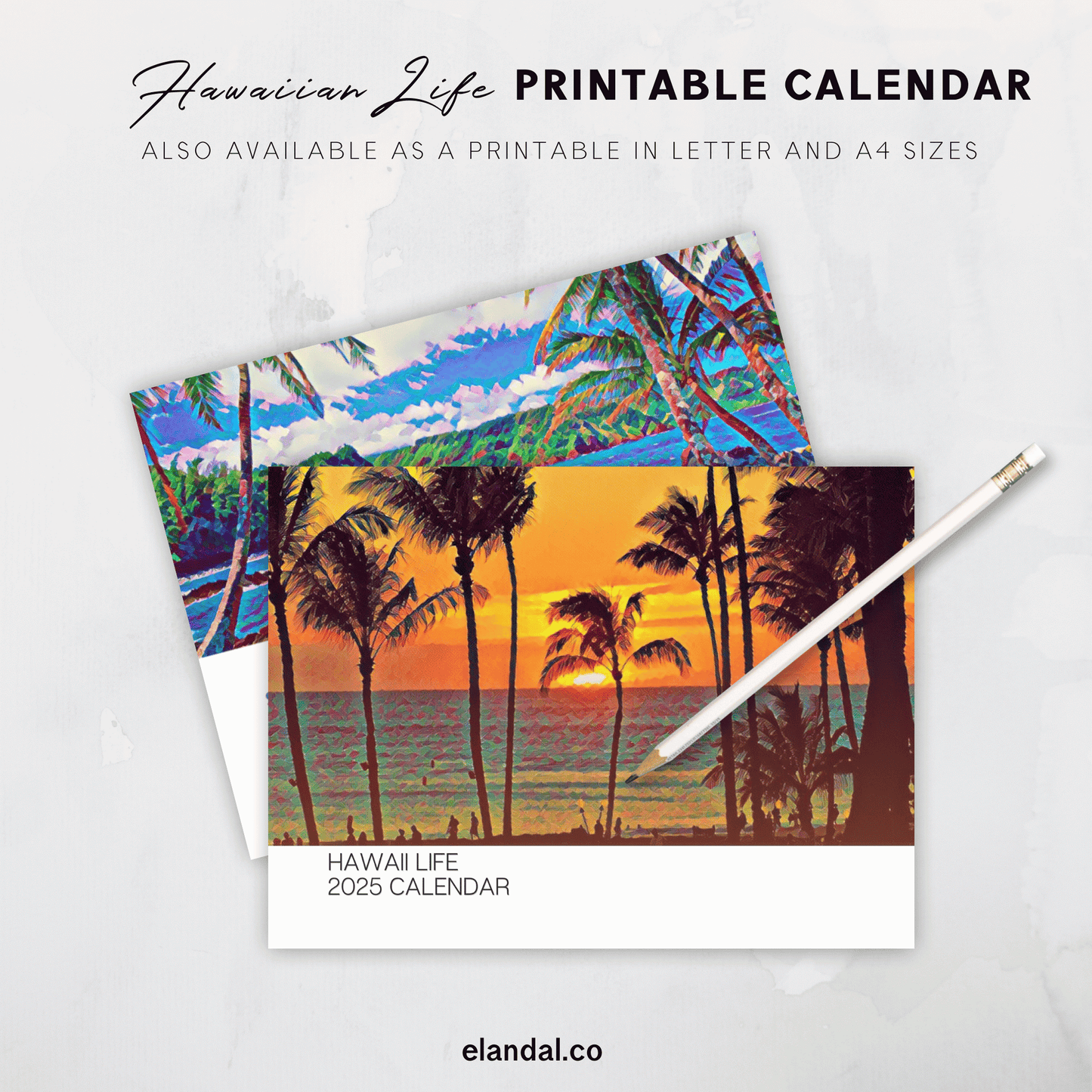 2025 Print Hawaii Life Illustrated Wall Calendar