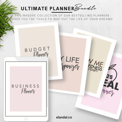 Ultimate Printable Planner Bundle - 300+ Pages of Business, Productivity, Budget, Finance, Habit, Goal and Habit Tracking Tools