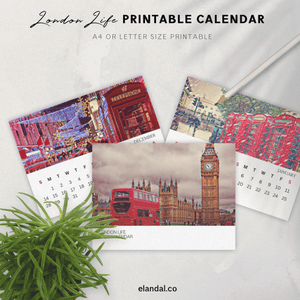 2025 Printable London Illustrated Calendar