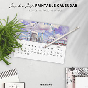 2025 Printable London Illustrated Calendar