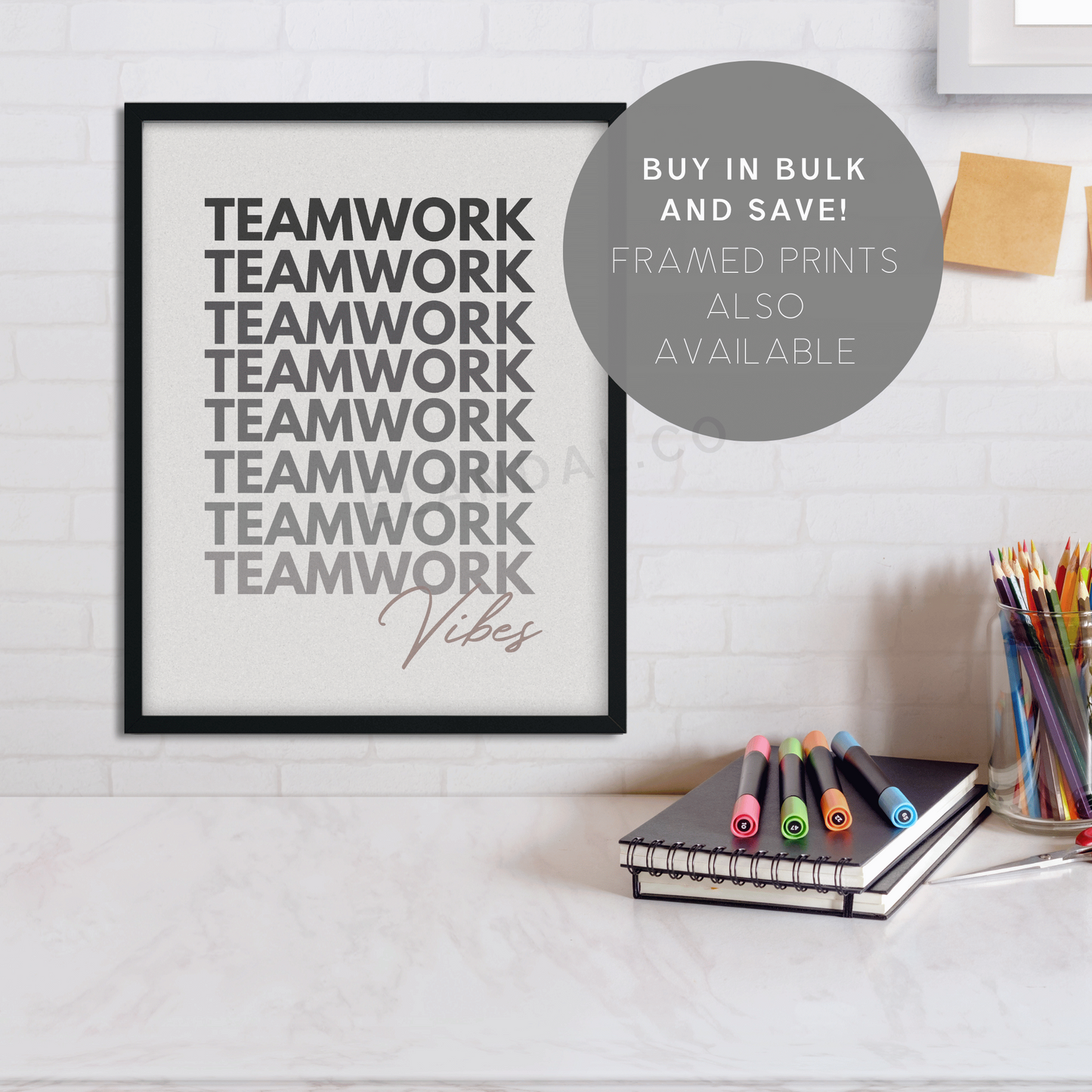 Printable Teamwork Poster Cubicle/Office Decor, Work Office Wall Art, Coworker/Boss Gift, Digital Download Poster, Inspirational Printable