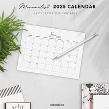 Load image into Gallery viewer, 2025 Printable Landscape Calendar