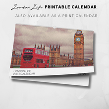 Load image into Gallery viewer, 2024 Printable London Illustrated Calendar