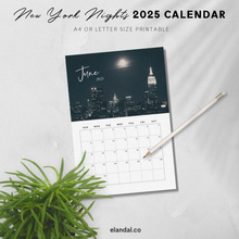 Load image into Gallery viewer, 2025 Printable NYC Nights Calendar