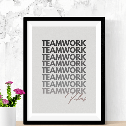 Printable Teamwork Poster Cubicle/Office Decor, Work Office Wall Art, Coworker/Boss Gift, Digital Download Poster, Inspirational Printable