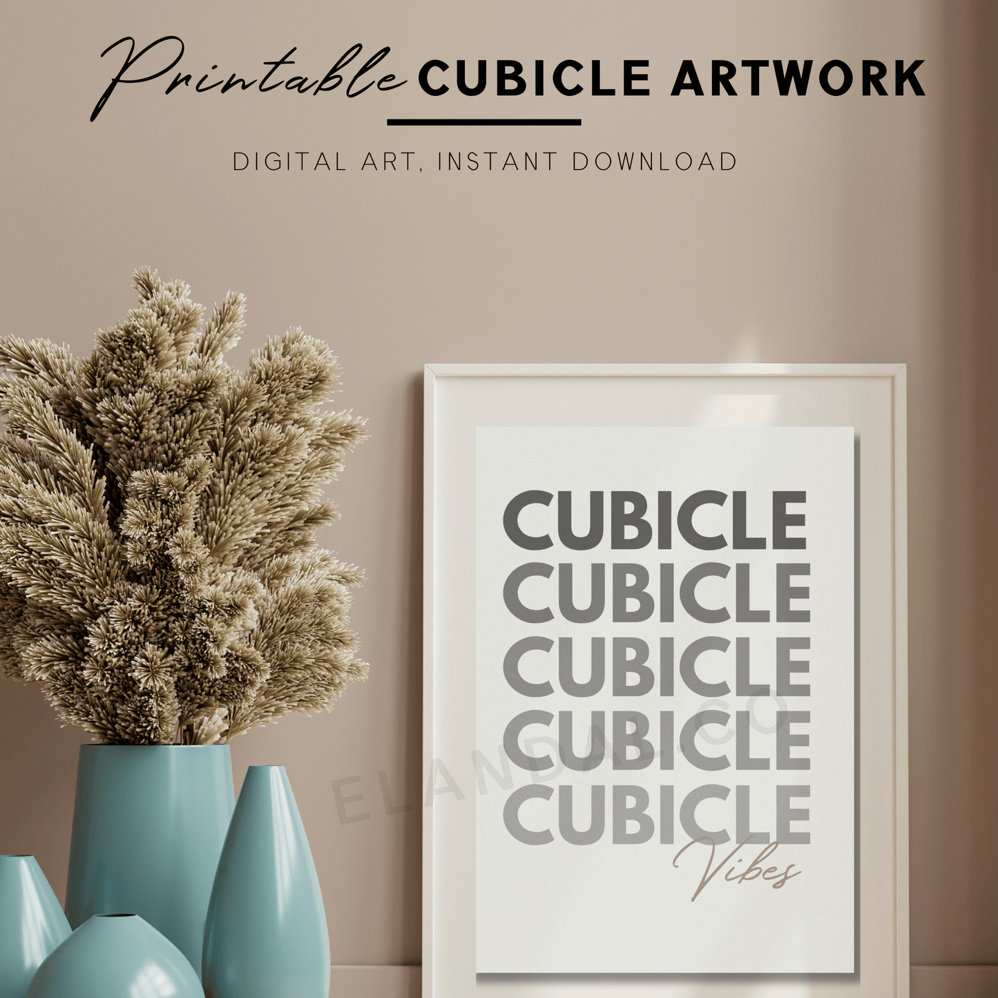 Cubicle Vibes Printable Cubicle Decor for the Office, Work Office Wall Art, Coworker Gift, Digital Download Poster, Office/Cubicle Sign