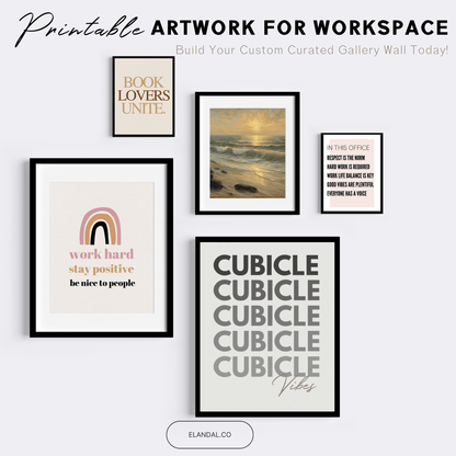 Cubicle Vibes Printable Cubicle Decor for the Office, Work Office Wall Art, Coworker Gift, Digital Download Poster, Office/Cubicle Sign