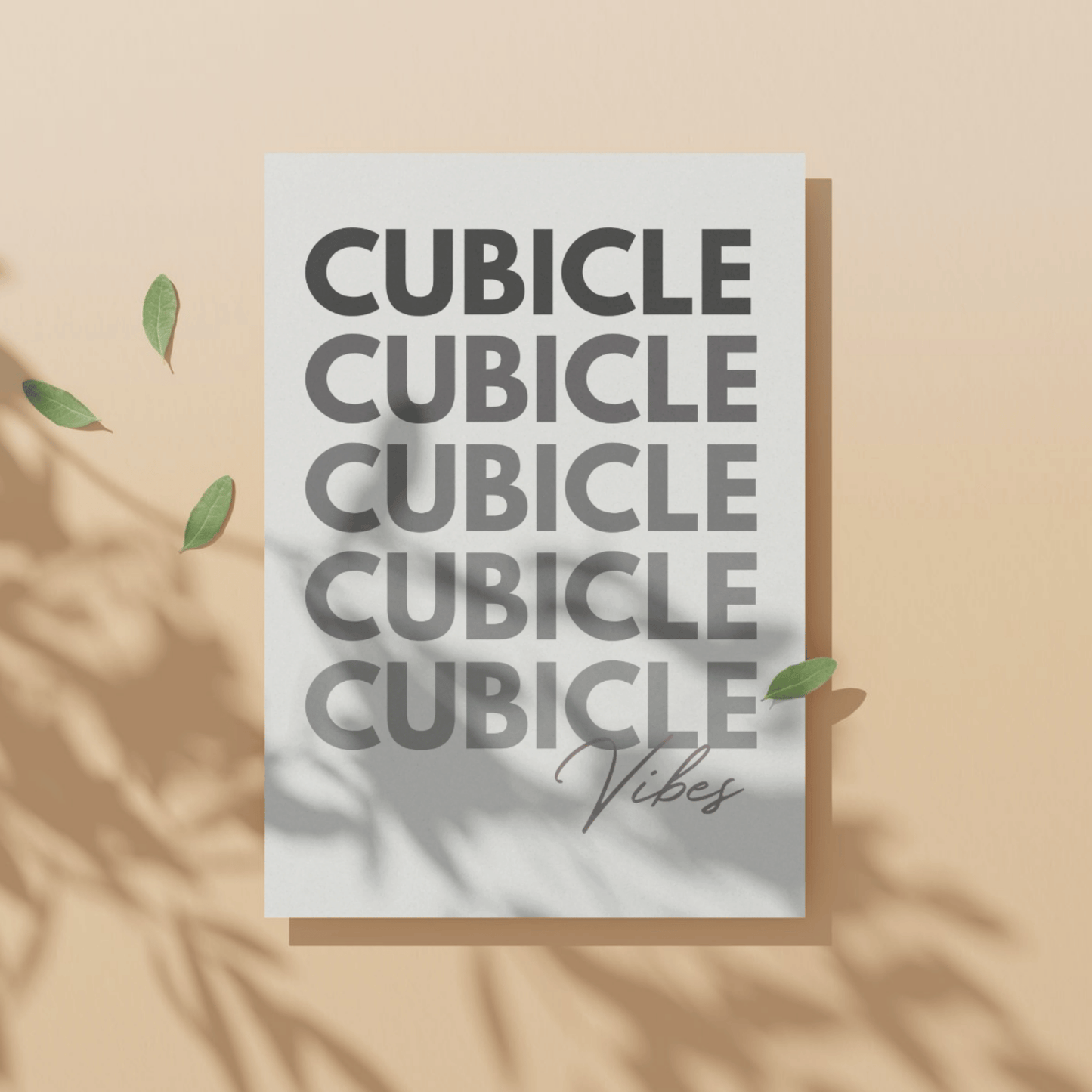 Póster con impresión estética sin marco Cubicle Vibes, disponible en 5 tamaños, decoración artística para espacios de trabajo