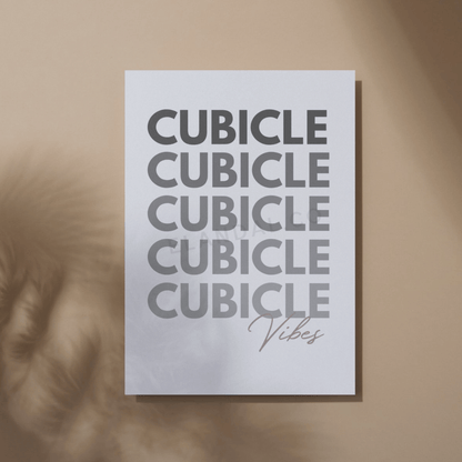 Póster con impresión estética sin marco Cubicle Vibes, disponible en 5 tamaños, decoración artística para espacios de trabajo