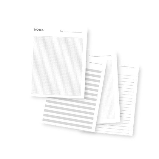 A5 Size Printable Note Paper Inserts with BONUS A5 Weekly Planner