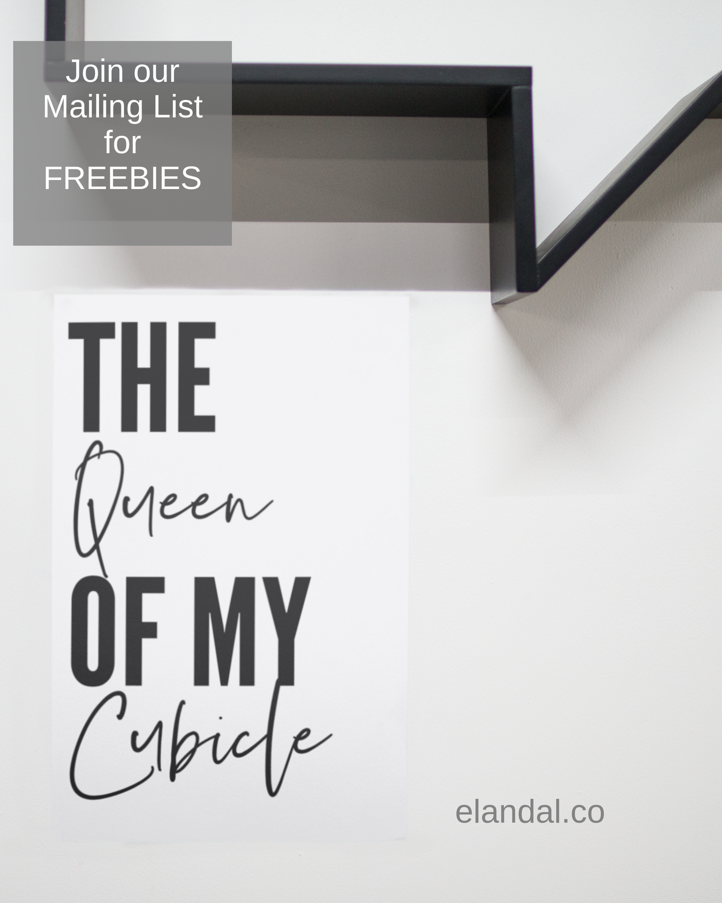 Queen of My Cubicle Printable Office Wall Decor | Minimal Quote Poster | Funny Office Art | Poster Digital Download | Coworker Gift for Her