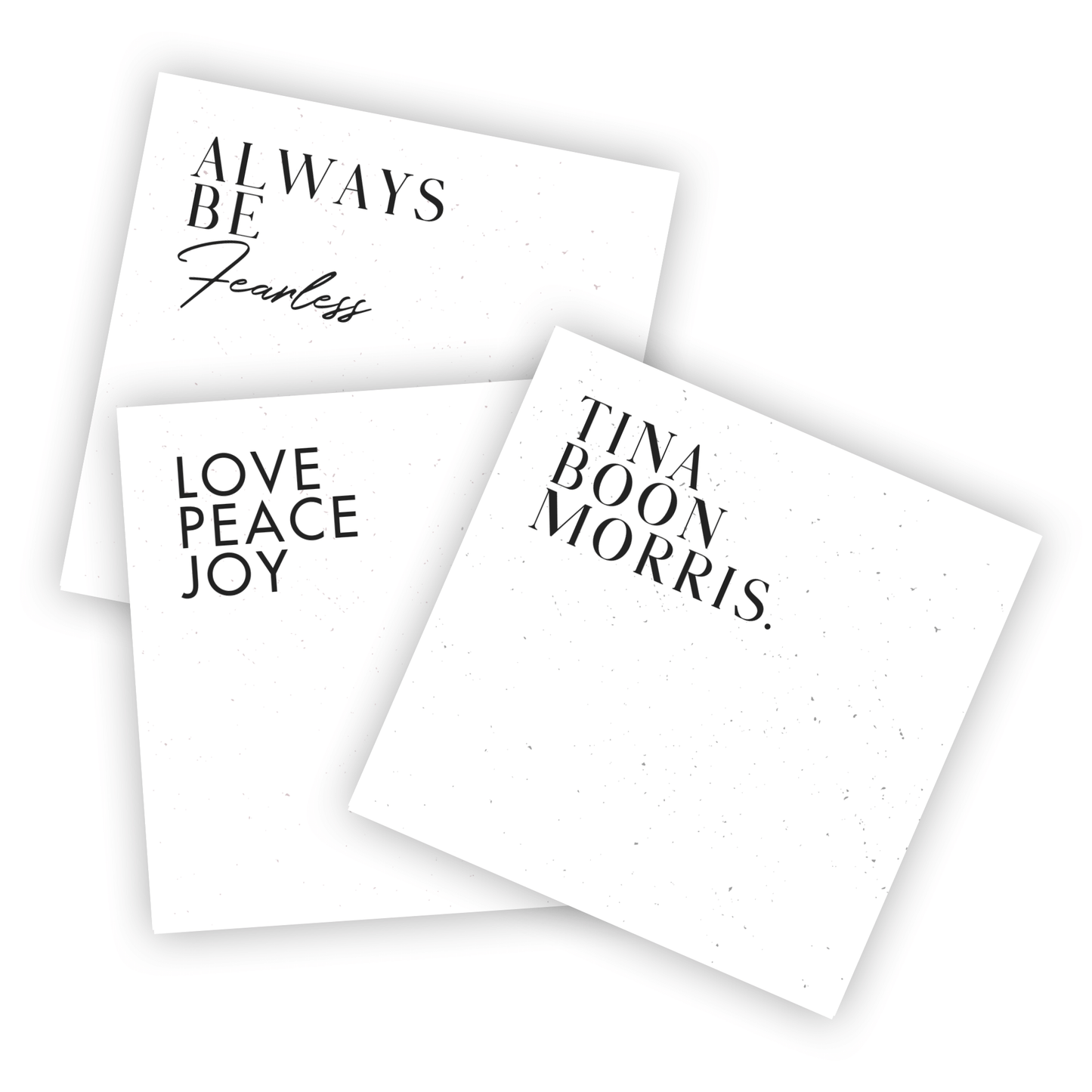 Minimalist Personalized Text Sticky Notes, 3x3 inch Adhesive notepads in Variety of Text Styles