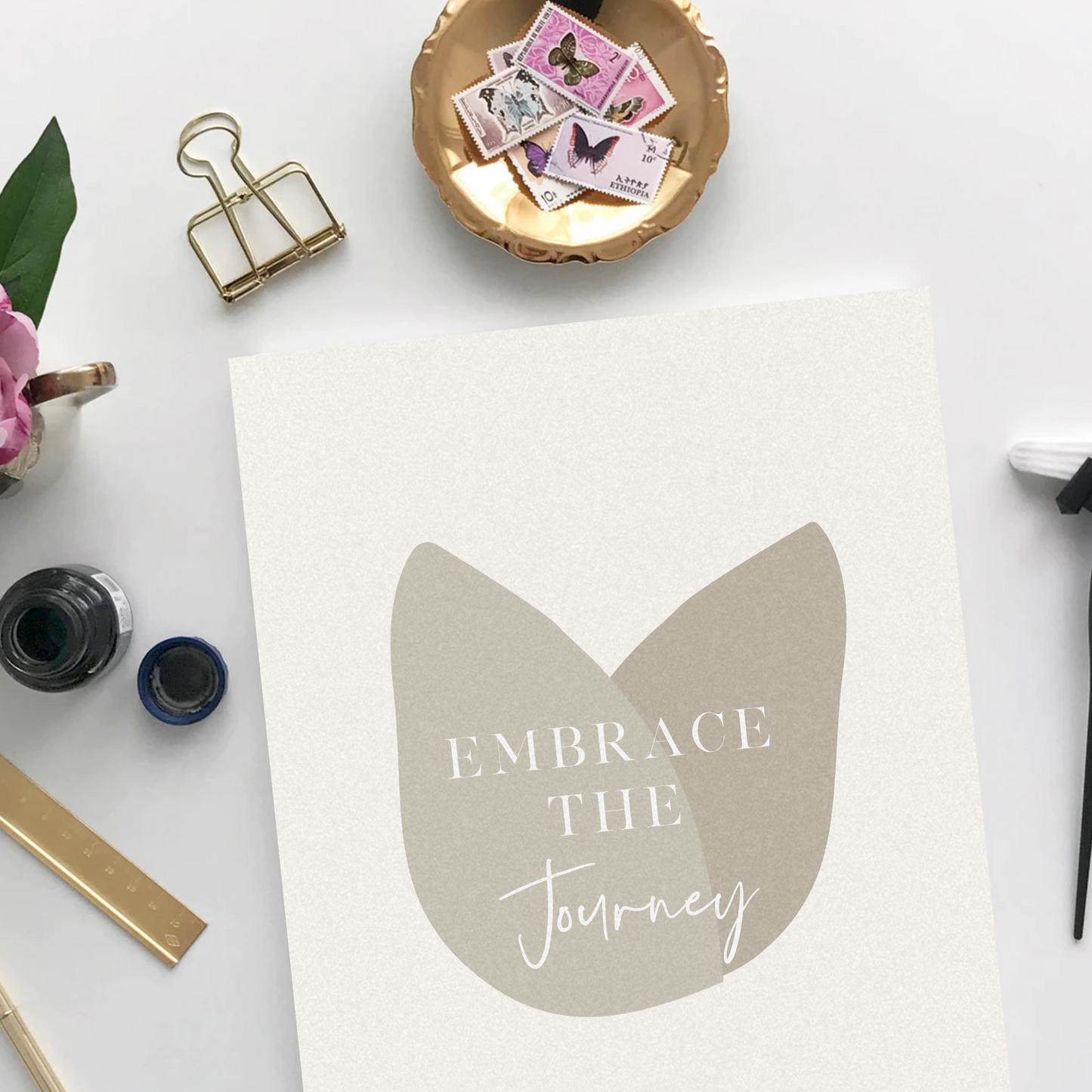 Embrace the Journey Motivational Unframed Print Poster, Available in 5 Sizes, Cubicle Office Art Decor