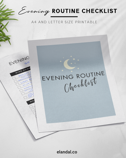 Printable Evening Checklist for Creating a Bedtime Routine