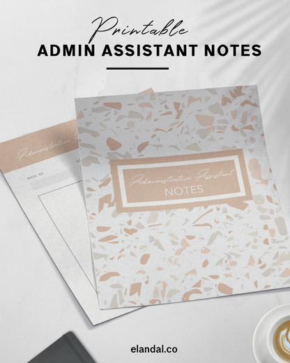 Administrative Assistant Note Printable Planner Paper Letter Size