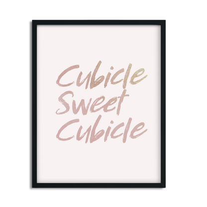 Cubicle Sweet Cubicle Framed Artwork, Available in Four Sizes, Six Print Colors and Three Frame Colors