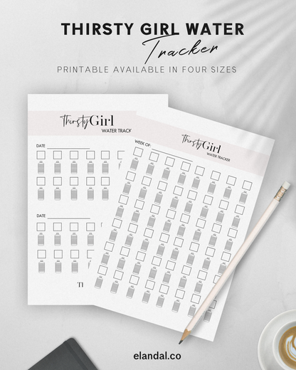 Thirsty Girl: Printable Water Tracker