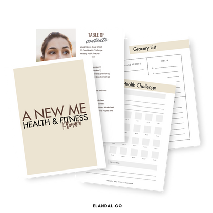 Printable Health and Fitness Planner, 40+ Pages of Wellness Planning for Weight Loss, Nutrition, and Habit Formation