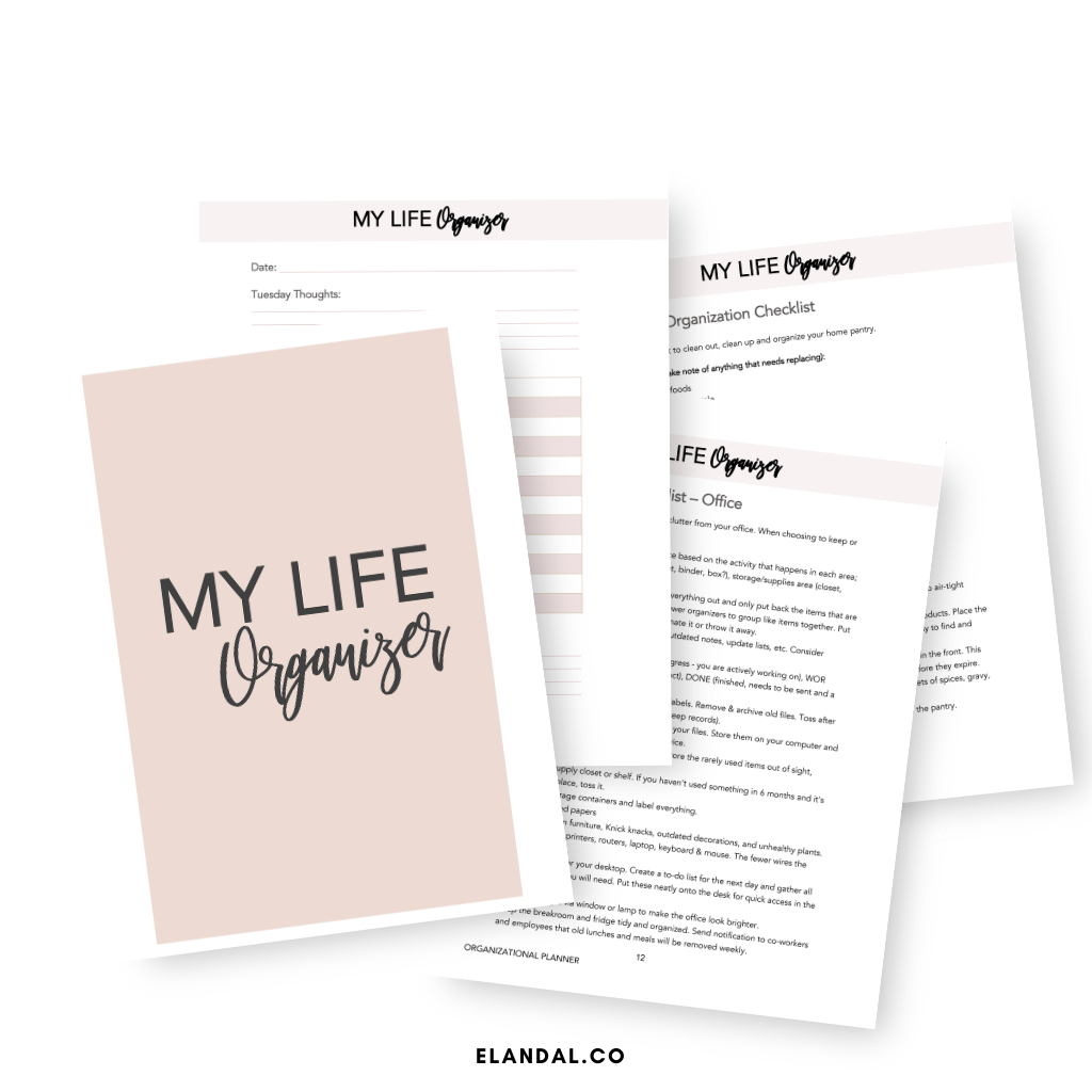 Printable Life Organizer: Planner for Organizing Home and Office | Decluttering, Event Planning, Cleaning, and More