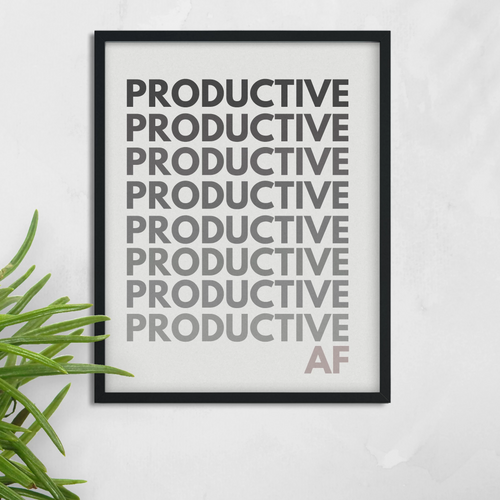 Productive AF Printable Wall Art, Office and Cubicle Decor