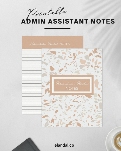 Administrative Assistant Note Printable Planner Paper Letter Size