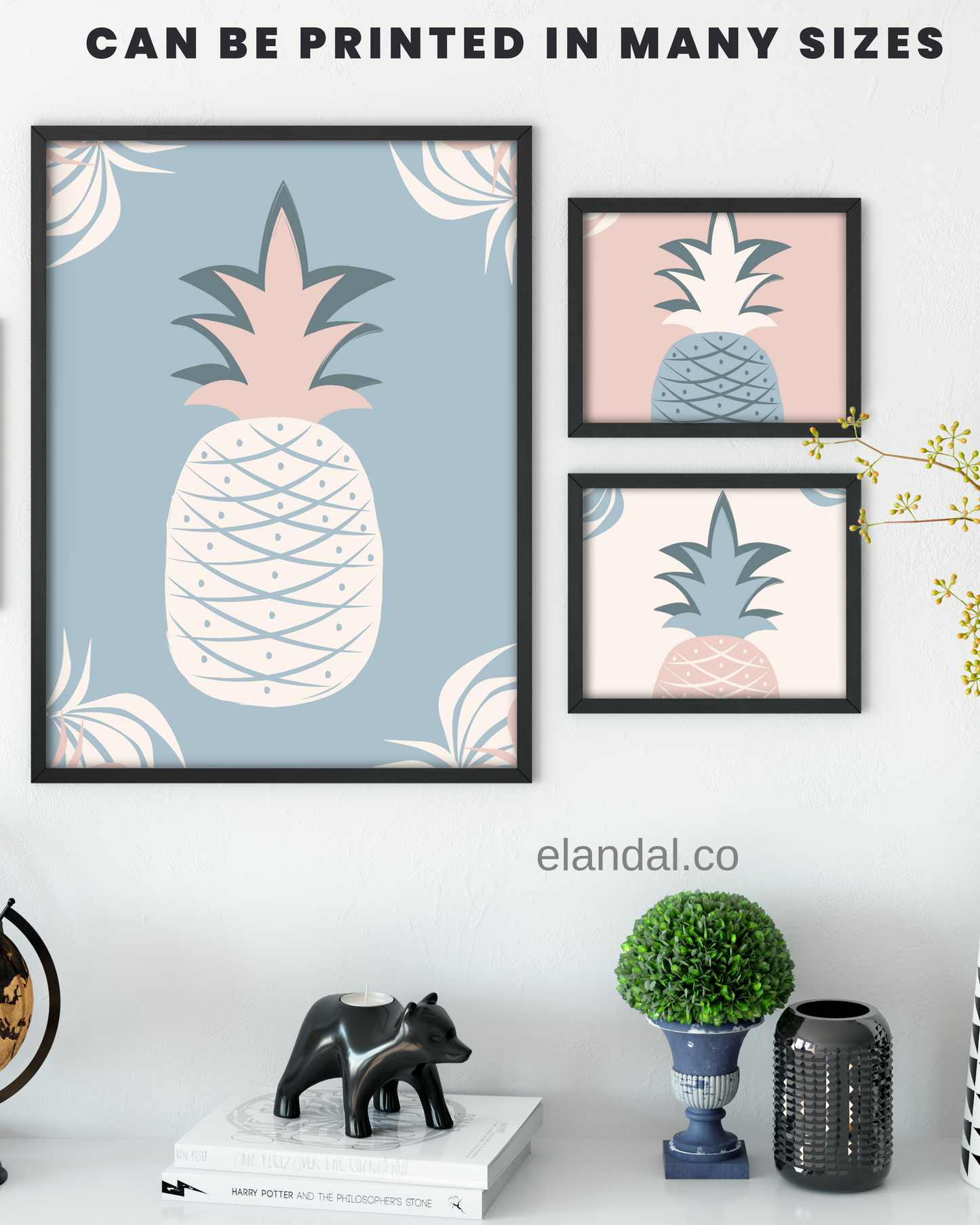 Pink Pineapple Decor: Printable Wall Art for Office and Home | Digital Tropical Art Poster | Cubicle Art | Modern Print Decor | Summer Decor