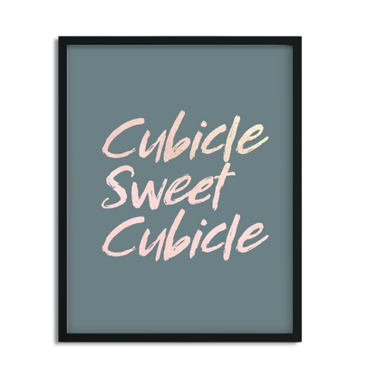 Cubicle Sweet Cubicle Framed Artwork, Available in Four Sizes, Six Print Colors and Three Frame Colors