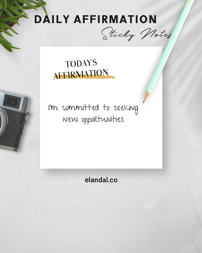 Positive Affirmation Sticky Notes, 3"x3" in Mini Notepads for Minimalist Lifestyle