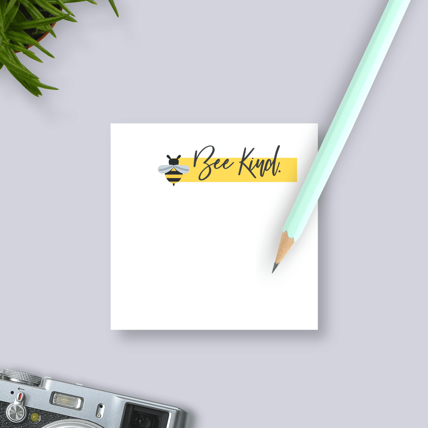 Notas adhesivas Bee Kind de 3" x 3", notas adhesivas para cubículos y accesorios de oficina positivos