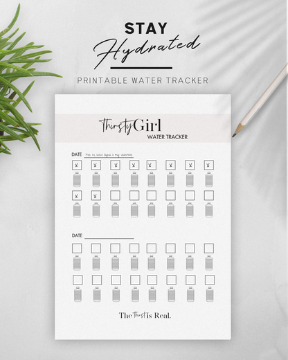 Thirsty Girl: Printable Water Tracker