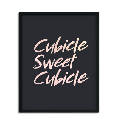 Cubicle Sweet Cubicle Framed Artwork, Available in Four Sizes, Six Print Colors and Three Frame Colors