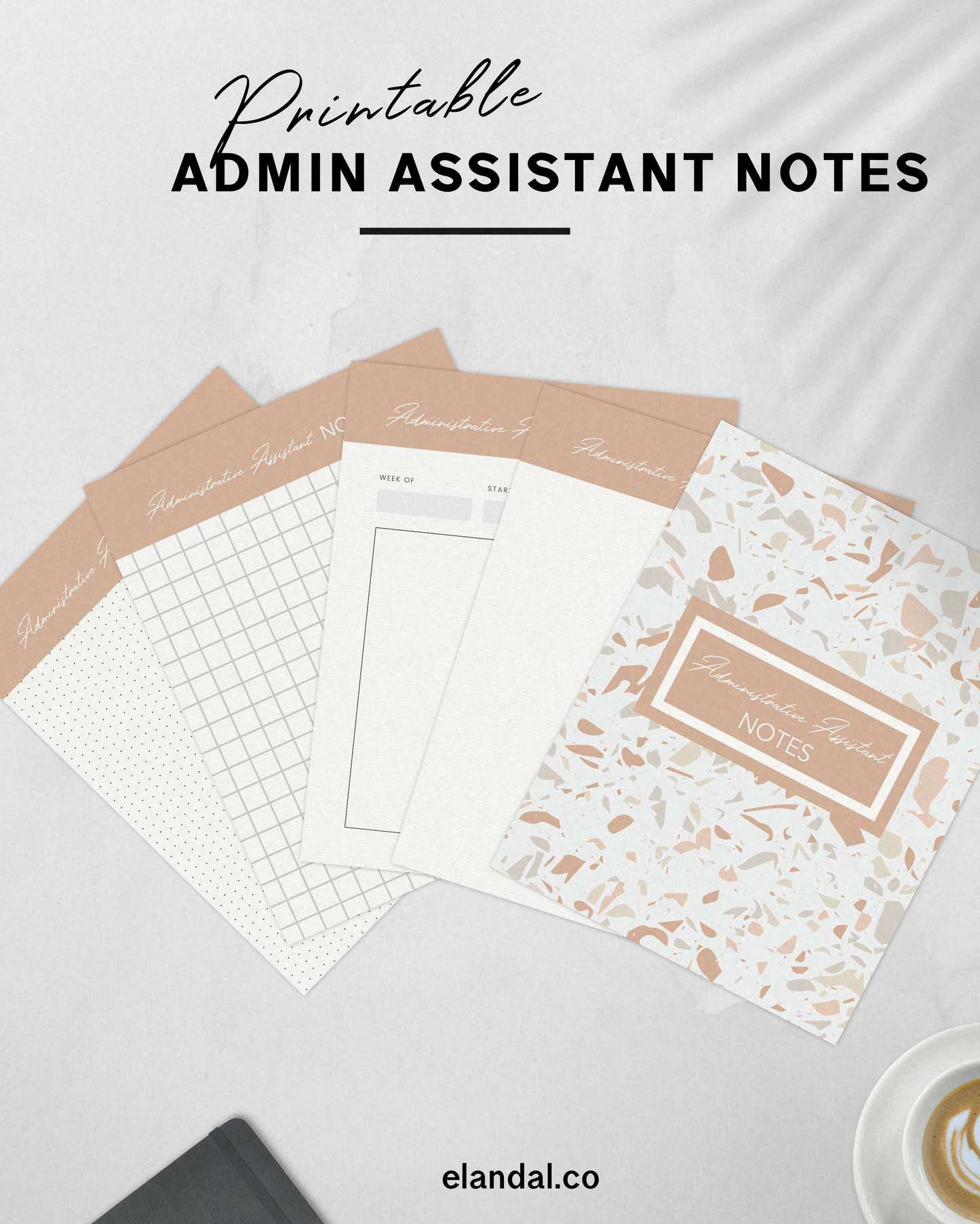 Administrative Assistant Note Printable Planner Paper Letter Size